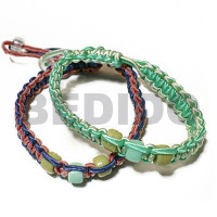 adjustable wax cord macrame pair