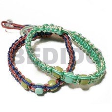 adjustable wax cord macrame pair
