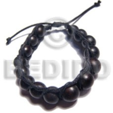 10m round black natural wood in black wax cord