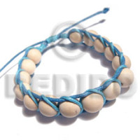 10m round black natural wood in light blue wax cord