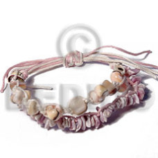 violet lily popcorn luhuanus in pink and white macrames  paired