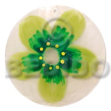 round natural 50mm capiz shell with handpainted