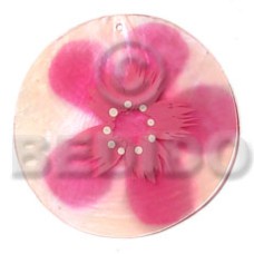 round natural 50mm capiz shell with handpainted