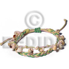 pastel colored braided flat macrame with luhuanus accent  paired 