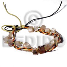 brownlip nuggets in wax cord withmacrame wax cord combination  paired d