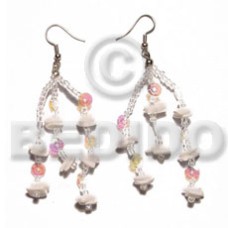 dangling white rose with multicolored sequins