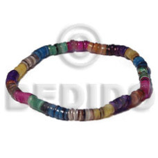 elastic 4 5mm hammershell rainbow heishe