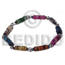 4 5mm hammershell rainbow heishe in metal looping