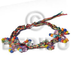 crochet string rasta macrame with acrylic and glass beads accent