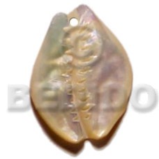 30mm mother of pearl shell (MOP) sigay shell shaped carving