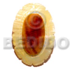 35mm mother of pearl shell (MOP) oval with skin