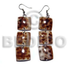 dangling triple 15mmx15mm cowrie tiger shell