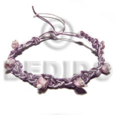 dark purple light purple light pink wax cord macrame with violet 