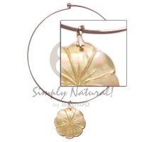 nickel free silver hoop ring with mother of pearl shell (MOP) gumamela