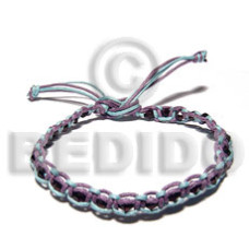 purple light blue wax cord macrame with black acrylic crystals ac