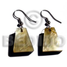 dangling 18mmx14mm pyramid mother of pearl shell (MOP) with black resin