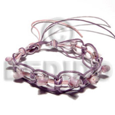 dark purple light purple light pink wax cord macrame with violet 