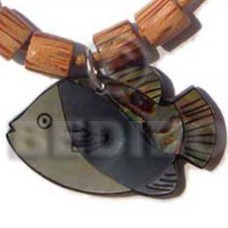 inlaid assorted shells  fish design