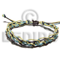 baby blue yellow brown wax cord macrame  adjustable