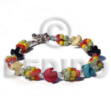 glass beads with coco moon accent