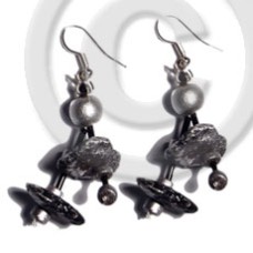 dangling double row black coco chips in