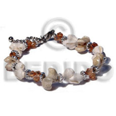 white nassa shells with acrylic crystals accent