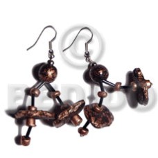 dangling double row black coco chips in