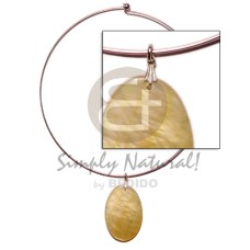 nickel free silver hoop ring with oval mother of pearl shell (MOP)