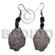 dangling 32mmx28mm clear resin crater with silver