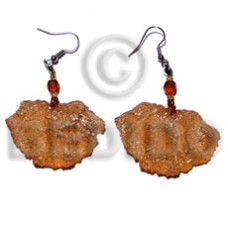 dangling 40mmx28mm orange resin crater with gold