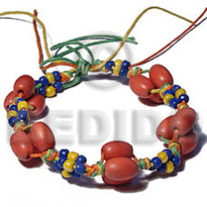 oval natural wood in orange in yellowithorange green macrame with glass