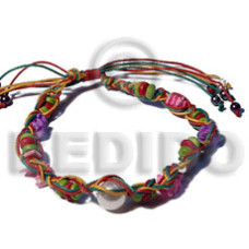coco pklt and coco flower in red yellowithgreen wax cord