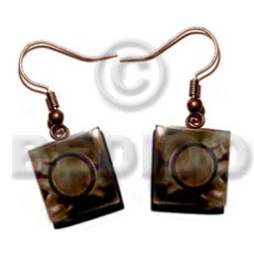 dangling 15mm laminated brownlip square with inlaid