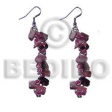 dangling pink hammershell square cut