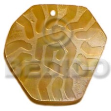 freeform mother of pearl shell (MOP) with psychedelic design 40mm