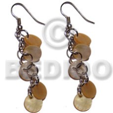 dangling 5 pcs. 10mm round brownlip shells