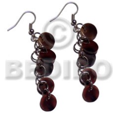dangling 5 pcs. 10mm round blacktab shells
