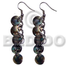 dangling 5 pcs. 10mm round paua shells