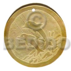 round dolphin mother of pearl shell (MOP) 40mm
