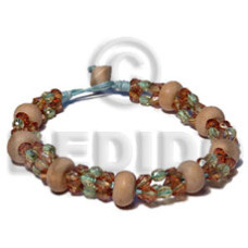 rounded wheels natural wood acrylic crystals combination in light blue wa