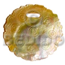round grooved mother of pearl shell (MOP) with ring design