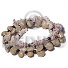 elastic trio  bonium shells puka shells violet lily shells com