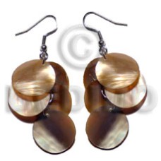 dangling 5 pcs. round 15mm brownlip