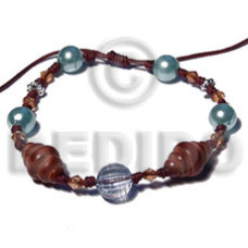 beehiive natural wood in brown acrylic crystals imitation pearls c