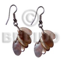 dangling 5 pcs. 15mmx12mm brownlip ovals