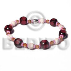 diced buri seeds luhuanus beads  acrylic crystals combination