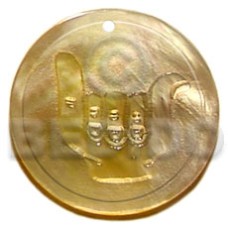 round 40mm mother of pearl shell (MOP) with fist design