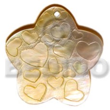 scallop 40mm mother of pearl shell (MOP) with droplets design