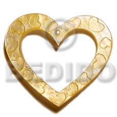 45mm heart ring mother of pearl shell (MOP) with design