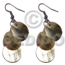 dangling 3pcs. round 15mm blacklip